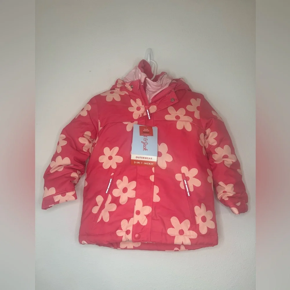 Cat & Jack Pink Floral Winter Coat